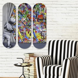 Wallity Cuadro Decorativo de MDF Multicolor (3 Piezas)